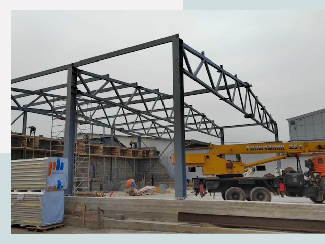 Строительство цехов в Лесозаводске