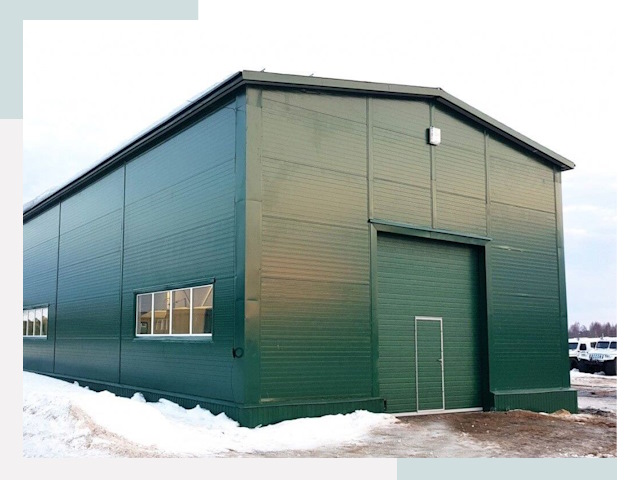 Двускатные ангары в Лесозаводске